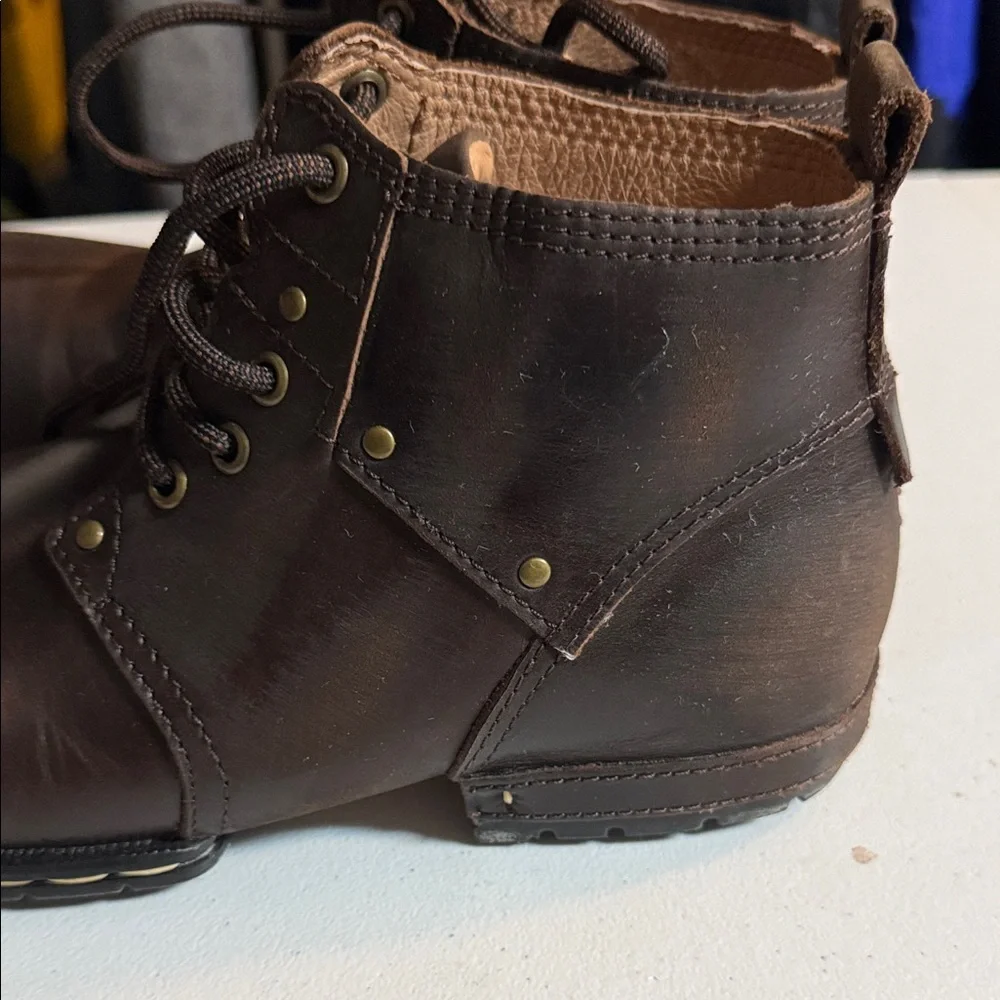 Osstone Moto Boots Brown Leather Size 8